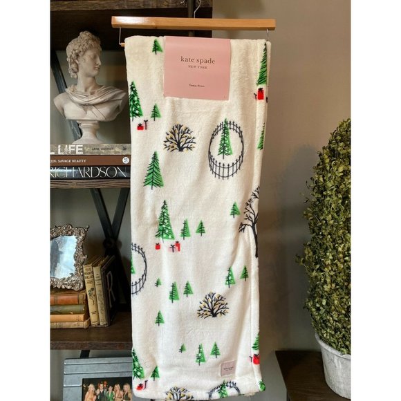 (Sold) Kate Spade Christmas Tree Plush Fleece Bla - Picture 2 of 6